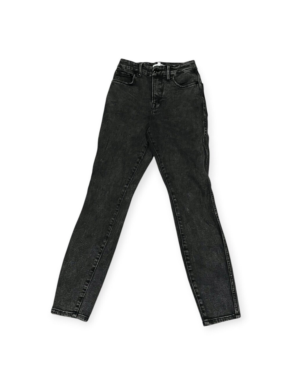 Good American Good Curve faded black distressed skinny jeans, women's size 00/24